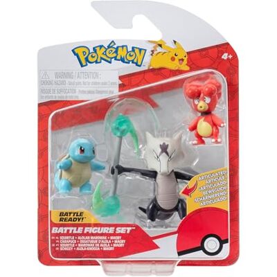 Pokémon PKW3600 – Figurine de bataille – Magby, Schiggy, Alola Knogga, figurines officielles Pokémon PKW3600 – Figurine de bataille – Magby, Schiggy, Alola Knogga, figurines officielles