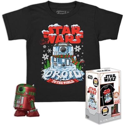 Funko Pocket POP! & Tee: Star Wars-Holiday R2D2 – Métallique – Grand – (L) – T-shirt – Vêtements avec figurine en vinyle à collectionner – Idée cadeau – Jouets et haut à manches courtes pour adultes Funko Pocket POP! & Tee: Star Wars-Holiday R2D2 – Métallique – Grand – (L) – T-shirt – Vêtements avec figurine en vinyle à collectionner – Idée cadeau – Jouets et haut à manches courtes pour adultes