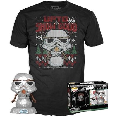 Funko Pop! & Tee: Star Wars Holiday Stormtrooper Métallique Small (S) Stormtrooper T-shirt Vêtements avec figurine de collection en vinyle Idée cadeau Jouet et haut à manches courtes Funko Pop! & Tee: Star Wars Holiday Stormtrooper Métallique Small (S) Stormtrooper T-shirt Vêtements avec figurine de collection en vinyle Idée cadeau Jouet et haut à manches courtes