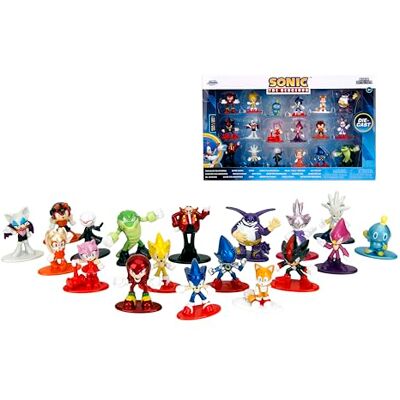 Jada Sonic The Hedgehog Lot de 18 figurines moulées sous pression, jouets pour enfants et adultes 4,2 cm Jada Sonic The Hedgehog Lot de 18 figurines moulées sous pression, jouets pour enfants et adultes 4,2 cm