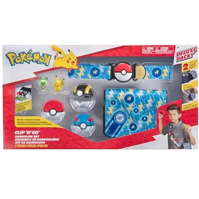 Pokémon Clip N Go Bandolier Promo Set – Figurine de combat Pikachu et Sprigatito de 5,1 cm – 3 Pokéball, ceinture, sac – Ensemble de jouets pour enfants de 4 ans et plus – Produit Officell Pokémon Clip N Go Bandolier Promo Set – Figurine de combat Pikachu et Sprigatito de 5,1 cm – 3 Pokéball, ceinture, sac – Ensemble de jouets pour enfants de 4 ans et plus – Produit Officell