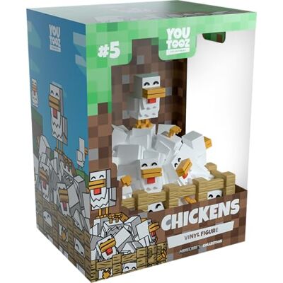 YouTooz Minecraft Chickens Figurine en vinyle de 9,1 cm à collectionner de la collection Minecraft YouTooz Minecraft Chickens Figurine en vinyle de 9,1 cm à collectionner de la collection Minecraft