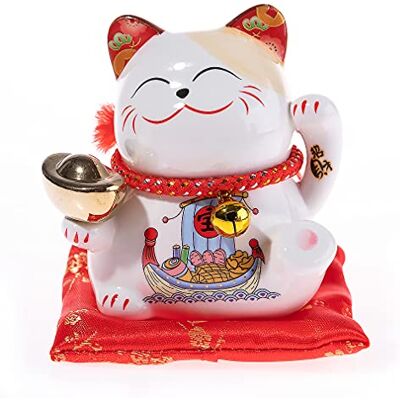 LACHINEUSE Maneki Neko Figurine - Chat Porte-Bonheur en Céramique LACHINEUSE Maneki Neko Figurine - Chat Porte-Bonheur en Céramique