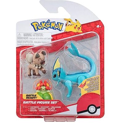 Pokémon PKW3048 – Figurine de bataille – Wuffels, Blubella, Aquana – Lot de figurines officielles Pokémon PKW3048 – Figurine de bataille – Wuffels, Blubella, Aquana – Lot de figurines officielles