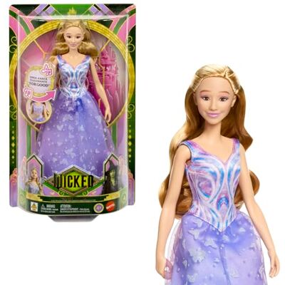 Mattel Universal Pictures Wicked Poupée Glinda Chantante: For Good, avec tenue amovible inspirée du film, chante "For Good" en anglais, JFM10 Mattel Universal Pictures Wicked Poupée Glinda Chantante: For Good, avec tenue amovible inspirée du film, chante "For Good" en anglais, JFM10