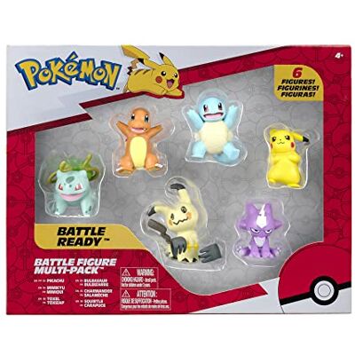 Pokémon Lot de 6 figurines de combat : Pikachu de 5,1 cm, carapuce, charmandre, bulbasaur, Mimikyu et Toxel Détails authentiques Pokémon Lot de 6 figurines de combat : Pikachu de 5,1 cm, carapuce, charmandre, bulbasaur, Mimikyu et Toxel Détails authentiques