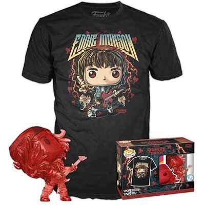 Funko POP! & Tee: Stranger Things Hunter Eddie With Guitar Large (L) T-Shirt Vêtements avec figurine en vinyle à collectionner Idée cadeau Jouets et haut à manches courtes pour adultes Funko POP! & Tee: Stranger Things Hunter Eddie With Guitar Large (L) T-Shirt Vêtements avec figurine en vinyle à collectionner Idée cadeau Jouets et haut à manches courtes pour adultes