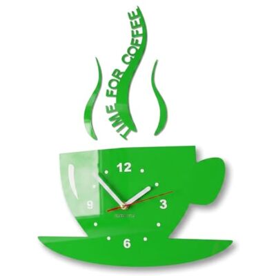 FLEXISTYLE Temps pour Café Horloge Murale Verte - Horloge Murale FLEXISTYLE Temps pour Café Horloge Murale Verte - Horloge Murale