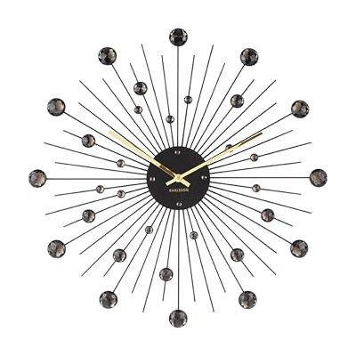Karlsson Horloge murale Sunburst cristal/noir Ø50cm Autour de skandinavisch Acier Horloge Murale Décoration murale pour Chambre d'enfant et Salon Karlsson Horloge murale Sunburst cristal/noir Ø50cm Autour de skandinavisch Acier Horloge Murale Décoration murale pour Chambre d'enfant et Salon
