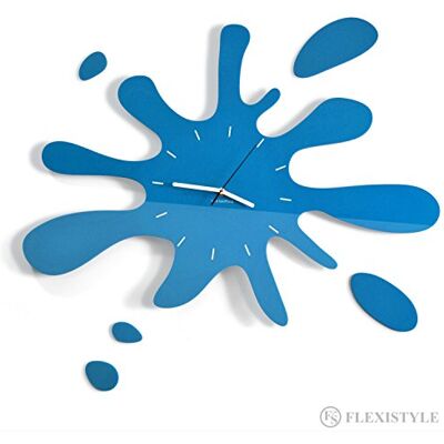 FLEXISTYLE Horloge Murale Moderne - Bleu Style Adolescent FLEXISTYLE Horloge Murale Moderne - Bleu Style Adolescent