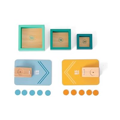 BS Toys Jeu de fronde en bois avec 3 cibles, 2 lanceurs et 10 jetons BS Toys Jeu de fronde en bois avec 3 cibles, 2 lanceurs et 10 jetons