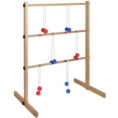 Relaxdays Ladder Golf, Jeu de Lancer extérieur pour Enfants, Bois Naturel, 89×64×45 cm, 6 balles Relaxdays Ladder Golf, Jeu de Lancer extérieur pour Enfants, Bois Naturel, 89×64×45 cm, 6 balles