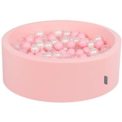 KiddyMoon 90X30cm/200 Balles ∅ 7Cm Piscine À Balles Pour Bébé Rond, Rose: Rose Poudre/Perle/Transparent KiddyMoon 90X30cm/200 Balles ∅ 7Cm Piscine À Balles Pour Bébé Rond, Rose: Rose Poudre/Perle/Transparent
