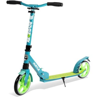 Hurtle Trottinette de ville avec roues XXL Pliable jusqu'à 100 kg Hauteur réglable avec sangle de transport, frein à pédale et support Pour école, loisirs et circulation urbaine, pour enfants Hurtle Trottinette de ville avec roues XXL Pliable jusqu'à 100 kg Hauteur réglable avec sangle de transport, frein à pédale et support Pour école, loisirs et circulation urbaine, pour enfants