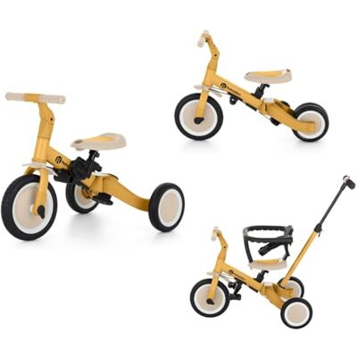 Petite&Mars Tricycle turbo multifonctionnel 5 en 1, vélo d’apprentissage, sans pédales, à pousser, ocre intense Petite&Mars Tricycle turbo multifonctionnel 5 en 1, vélo d’apprentissage, sans pédales, à pousser, ocre intense