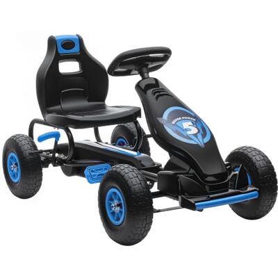 HOMCOM Kart à Pédales pour Enfant Siège Réglable 3 Positions Bleu Noir HOMCOM Kart à Pédales pour Enfant Siège Réglable 3 Positions Bleu Noir