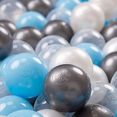 KiddyMoon 100 ∅ 7Cm Balles Colorées Plastique Pour Piscine Enfant Bébé Fabriqué En EU, Transparent/Argenté/Perle/Baby Blue KiddyMoon 100 ∅ 7Cm Balles Colorées Plastique Pour Piscine Enfant Bébé Fabriqué En EU, Transparent/Argenté/Perle/Baby Blue