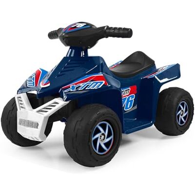 Feber Quad CE-Dark Blue 6 V, voiture électrique pour garçons et filles de 18 mois à 3 ans, avec accélérateur, grandes roues pour stabilité, jusqu'à 40 min de batterie, chargeur inclus, célèbre Feber Quad CE-Dark Blue 6 V, voiture électrique pour garçons et filles de 18 mois à 3 ans, avec accélérateur, grandes roues pour stabilité, jusqu'à 40 min de batterie, chargeur inclus, célèbre