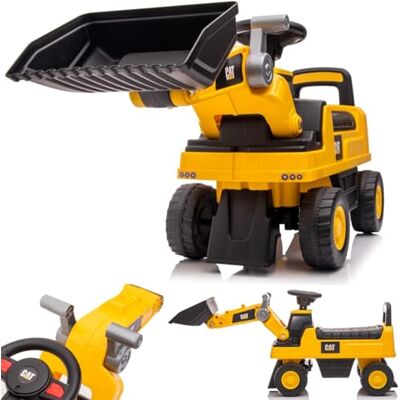 Sun Pelleteuse à siège pour enfants à partir de 1 an avec compartiment de rangement intégré, 2 touches sonores, à sable, à toboggan, à godet Sun Pelleteuse à siège pour enfants à partir de 1 an avec compartiment de rangement intégré, 2 touches sonores, à sable, à toboggan, à godet