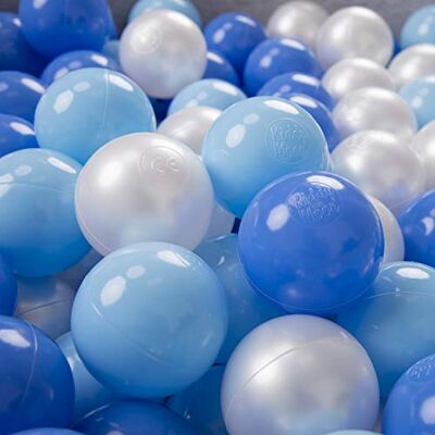 KiddyMoon 200/6Cm ∅ Balles Colorées Plastique Pour Piscine Enfant Bébé Fabriqué En EU, Baby Blue/Bleu/Perle KiddyMoon 200/6Cm ∅ Balles Colorées Plastique Pour Piscine Enfant Bébé Fabriqué En EU, Baby Blue/Bleu/Perle