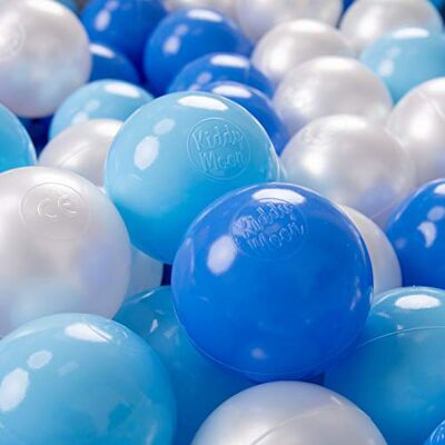 KiddyMoon 200 ∅ 7Cm Balles Colorées Plastique Pour Piscine Enfant Bébé Fabriqué En EU, Baby Blue/Bleu/Perle KiddyMoon 200 ∅ 7Cm Balles Colorées Plastique Pour Piscine Enfant Bébé Fabriqué En EU, Baby Blue/Bleu/Perle