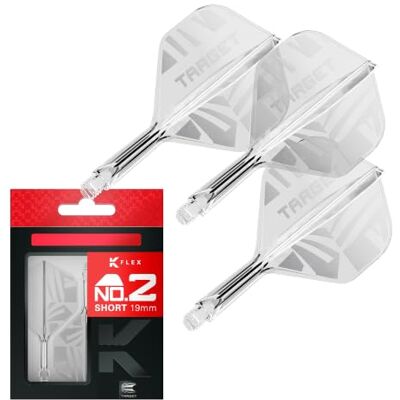 Target Darts Patterned K-Flex No.2 Flights & Shafts, Alle Maten Short/Intermediate/Medium, Zwart/Transparant/Rood, patroon, All-in-One Dart Flight-Schaft-Systeem, Kflex Target Darts Patterned K-Flex No.2 Flights & Shafts, Alle Maten Short/Intermediate/Medium, Zwart/Transparant/Rood, patroon, All-in-One Dart Flight-Schaft-Systeem, Kflex