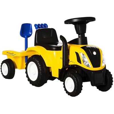 HOMCOM Voiture à roulettes pour enfant New Hollande Classique Avec klaxon En plastique et métal Jaune 91 x 29 x 44 cm HOMCOM Voiture à roulettes pour enfant New Hollande Classique Avec klaxon En plastique et métal Jaune 91 x 29 x 44 cm
