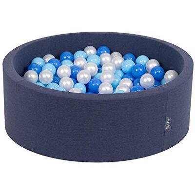 KiddyMoon 90X30cm/200 Balles ∅ 7Cm Piscine À Balles Pour Bébé Rond, Bleu Foncé: Babyblue/Bleu/Perle KiddyMoon 90X30cm/200 Balles ∅ 7Cm Piscine À Balles Pour Bébé Rond, Bleu Foncé: Babyblue/Bleu/Perle