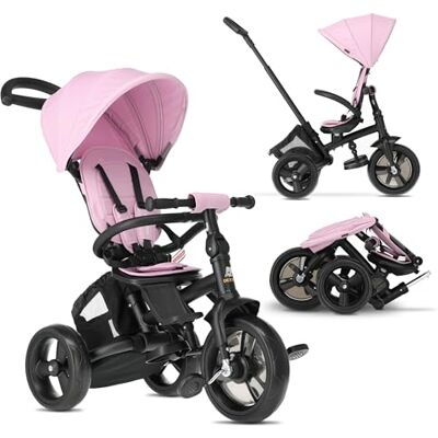 Deryan Tricycle Bébé Explorer de 9 Mois à 25 kg, Draisienne Évolutif, Velo Poussette, Trike Bebe, Facile À Plier, Pliable, Capote dépliable avec Pare-Soleil, Siège Réversible, Rangement, Rose Deryan Tricycle Bébé Explorer de 9 Mois à 25 kg, Draisienne Évolutif, Velo Poussette, Trike Bebe, Facile À Plier, Pliable, Capote dépliable avec Pare-Soleil, Siège Réversible, Rangement, Rose