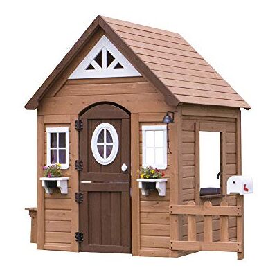 Backyard Discovery Aspen Cabane en Bois Marron & Blanc Maisonnette Enfant Extérieure avec Cuisine & Accessoires, Fenêtres, 130 x 200 x 170 cm Backyard Discovery Aspen Cabane en Bois Marron & Blanc Maisonnette Enfant Extérieure avec Cuisine & Accessoires, Fenêtres, 130 x 200 x 170 cm