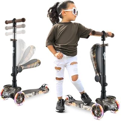 Hurtle Trottinette enfant, Trottinette 3 roues, Patinette enfant Pliable avec Hauteur Ajustable, Plateau Antidérapant, LED Roues Lumineuses, Scooter pour Fille/Garçon de 2 à 12 Ans Hurtle Trottinette enfant, Trottinette 3 roues, Patinette enfant Pliable avec Hauteur Ajustable, Plateau Antidérapant, LED Roues Lumineuses, Scooter pour Fille/Garçon de 2 à 12 Ans