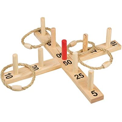 Idena 40199 Jeu de lancer d'anneaux en bois avec 9 baguettes et 4 anneaux en sisal, jeu d'adresse pour enfants et adultes, jeu de sport en plein air populaire pour l'été, le jardin ou le parc Idena 40199 Jeu de lancer d'anneaux en bois avec 9 baguettes et 4 anneaux en sisal, jeu d'adresse pour enfants et adultes, jeu de sport en plein air populaire pour l'été, le jardin ou le parc