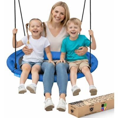 SereneLife Balançoire Nid d'Oiseau 100 cm Extérieur, Kit Suspension Inclus Pivot central anti-torsion, sangles pour arbre, siège tissu polyester, jardin et aire de jeux, enfants et adultes SereneLife Balançoire Nid d'Oiseau 100 cm Extérieur, Kit Suspension Inclus Pivot central anti-torsion, sangles pour arbre, siège tissu polyester, jardin et aire de jeux, enfants et adultes