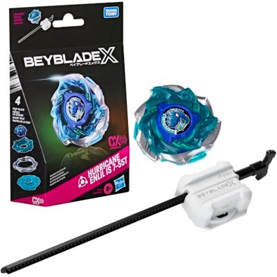 Hasbro Beyblade X Starter Pack Hurricane Enlil IS 7-55T CX Infinity, toupie Takara Tomy de type équilibre et lanceur, toupies de compétition, dès 8 ans Hasbro Beyblade X Starter Pack Hurricane Enlil IS 7-55T CX Infinity, toupie Takara Tomy de type équilibre et lanceur, toupies de compétition, dès 8 ans