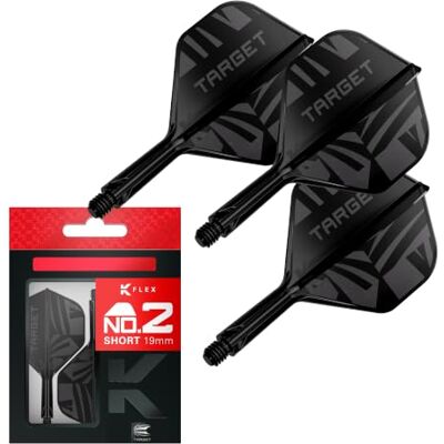 Target Darts Patterned K-Flex No.2 Flights & Shafts, Alle Maten Short/Intermediate/Medium, Zwart/Transparant/Rood, patroon, All-in-One Dart Flight-Schaft-Systeem, Kflex Target Darts Patterned K-Flex No.2 Flights & Shafts, Alle Maten Short/Intermediate/Medium, Zwart/Transparant/Rood, patroon, All-in-One Dart Flight-Schaft-Systeem, Kflex