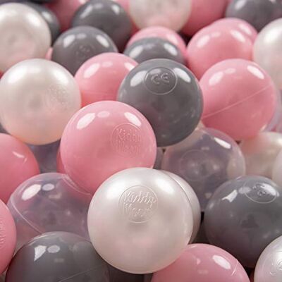 KiddyMoon 100 ∅ 7Cm Balles Colorées Plastique Pour Piscine Enfant Bébé Fabriqué En EU, Perle/Gris/Transparent/Rose Poudré KiddyMoon 100 ∅ 7Cm Balles Colorées Plastique Pour Piscine Enfant Bébé Fabriqué En EU, Perle/Gris/Transparent/Rose Poudré