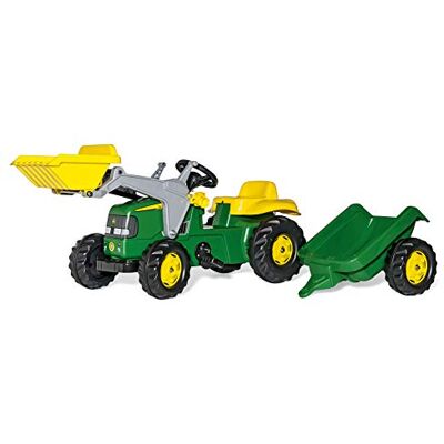 ROLLY TOYS 012190 rollyKid John Deere (avec remorque, direction à levier rotatif, âge 2,5-5 ans, attelage arrière), vert ROLLY TOYS 012190 rollyKid John Deere (avec remorque, direction à levier rotatif, âge 2,5-5 ans, attelage arrière), vert