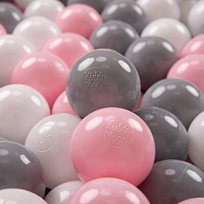 KiddyMoon 50 ∅ 7Cm Balles Colorées Plastique Pour Piscine Enfant Bébé Fabriqué En EU, Blanc/Gris/Rose Poudré KiddyMoon 50 ∅ 7Cm Balles Colorées Plastique Pour Piscine Enfant Bébé Fabriqué En EU, Blanc/Gris/Rose Poudré