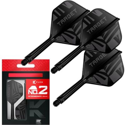 Target Darts Patterned K-Flex No.2 Flights & Shafts, Alle Maten Short/Intermediate/Medium, Zwart/Transparant/Rood, patroon, All-in-One Dart Flight-Schaft-Systeem, Kflex Target Darts Patterned K-Flex No.2 Flights & Shafts, Alle Maten Short/Intermediate/Medium, Zwart/Transparant/Rood, patroon, All-in-One Dart Flight-Schaft-Systeem, Kflex