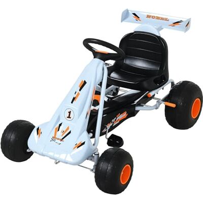 HOMCOM Kart à pédales enfant course avec frein 3-6 ans Bleu HOMCOM Kart à pédales enfant course avec frein 3-6 ans Bleu