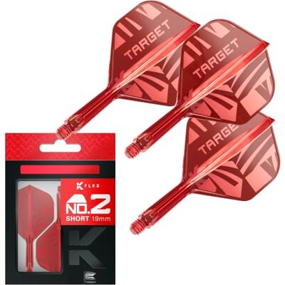 Target Darts Patterned K-Flex No.2 Flights & Shafts, Alle Maten Short/Intermediate/Medium, Zwart/Transparant/Rood, patroon, All-in-One Dart Flight-Schaft-Systeem, Kflex Target Darts Patterned K-Flex No.2 Flights & Shafts, Alle Maten Short/Intermediate/Medium, Zwart/Transparant/Rood, patroon, All-in-One Dart Flight-Schaft-Systeem, Kflex
