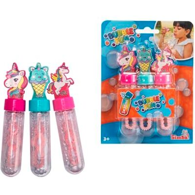 Simba Bubble Fun Lot de 3 mini bâtons à bulles de savon licorne 3 x 30 ml alcalin à partir de 3 ans Simba Bubble Fun Lot de 3 mini bâtons à bulles de savon licorne 3 x 30 ml alcalin à partir de 3 ans