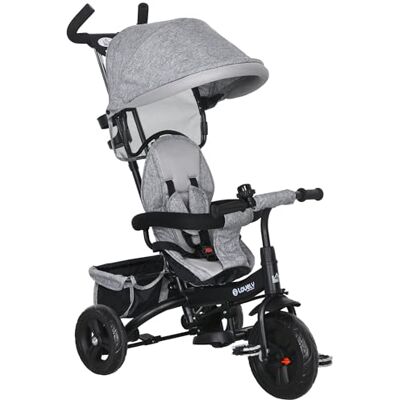 HOMCOM Tricycle Bébé Évolutif 6 en 1 Vélo Poussette pour 1-5 Ans Gris HOMCOM Tricycle Bébé Évolutif 6 en 1 Vélo Poussette pour 1-5 Ans Gris