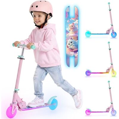 Sun LUMI RIDE Trottinette Enfant 3+ LED Rose Clair Chatons Sun LUMI RIDE Trottinette Enfant 3+ LED Rose Clair Chatons