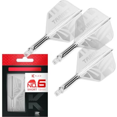 Target Darts Patterned K-Flex No.6 Flights & Shafts, Alle Maten Short/Intermediate/Medium, Zwart/Transparant/Rood, patroon, All-in-One Dart Flight-Schaft-Systeem, Kflex Target Darts Patterned K-Flex No.6 Flights & Shafts, Alle Maten Short/Intermediate/Medium, Zwart/Transparant/Rood, patroon, All-in-One Dart Flight-Schaft-Systeem, Kflex