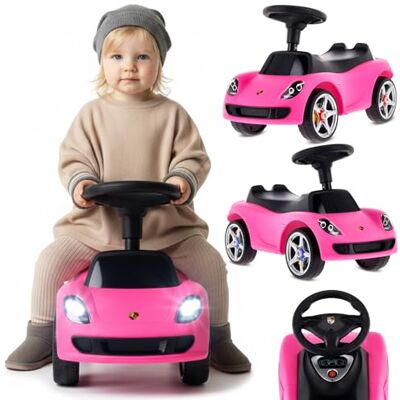 Sun Porsche Carrera GT Volant avec boutons, phares, autocollants réalistes, jusqu'à 25 kg, rose Sun Porsche Carrera GT Volant avec boutons, phares, autocollants réalistes, jusqu'à 25 kg, rose