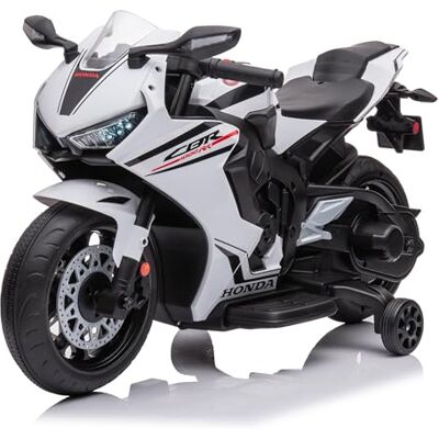 Sun Moto Électrique CBR 1000RR pour Enfants Véhicule 12V avec 2 Roues Stabilisatrices Amovibles à Partir de 3 Ans (Blanc) Sun Moto Électrique CBR 1000RR pour Enfants Véhicule 12V avec 2 Roues Stabilisatrices Amovibles à Partir de 3 Ans (Blanc)