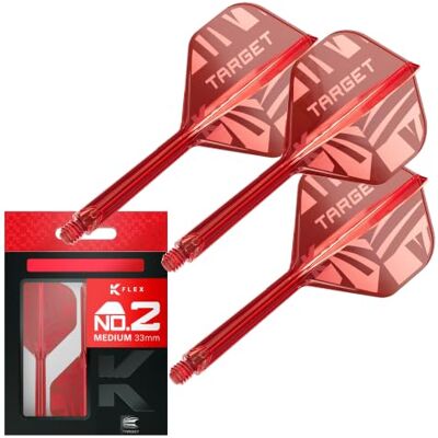 Target Darts Patterned K-Flex No.2 Flights & Shafts, Alle Maten Short/Intermediate/Medium, Zwart/Transparant/Rood, patroon, All-in-One Dart Flight-Schaft-Systeem, Kflex Target Darts Patterned K-Flex No.2 Flights & Shafts, Alle Maten Short/Intermediate/Medium, Zwart/Transparant/Rood, patroon, All-in-One Dart Flight-Schaft-Systeem, Kflex