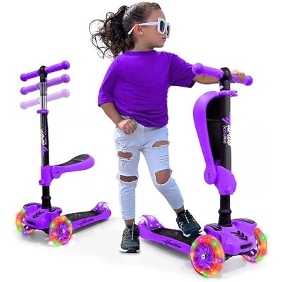 Hurtle Trottinette enfant, Trottinette 3 roues, Patinette enfant Pliable avec Hauteur Ajustable, Plateau Antidérapant, LED Roues Lumineuses, Scooter pour Fille/Garçon de 2 à 12 Ans Hurtle Trottinette enfant, Trottinette 3 roues, Patinette enfant Pliable avec Hauteur Ajustable, Plateau Antidérapant, LED Roues Lumineuses, Scooter pour Fille/Garçon de 2 à 12 Ans
