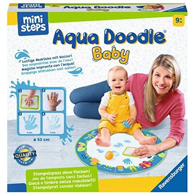 Ravensburger Ministeps 4181 Aqua Doodle Baby Impression à l'eau sans taches Premier set de tampons pour bébés âgés de 9 mois et plus avec tapis en tissu magique Ravensburger Ministeps 4181 Aqua Doodle Baby Impression à l'eau sans taches Premier set de tampons pour bébés âgés de 9 mois et plus avec tapis en tissu magique